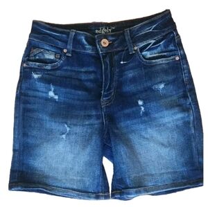 Edgley Womens High Rise Jean Shorts Blue Size 6 Denim Distressed